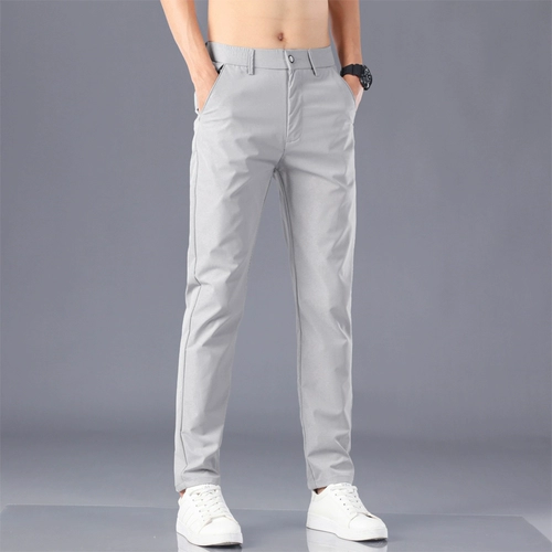 Летние шелковые тонкие трендовые быстросохнущие штаны, коллекция 2023, в корейском стиле, свободный прямой крой