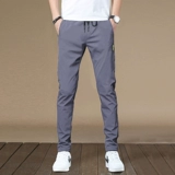 Тонкие шелковые летние трендовые быстросохнущие эластичные штаны, свободный прямой крой