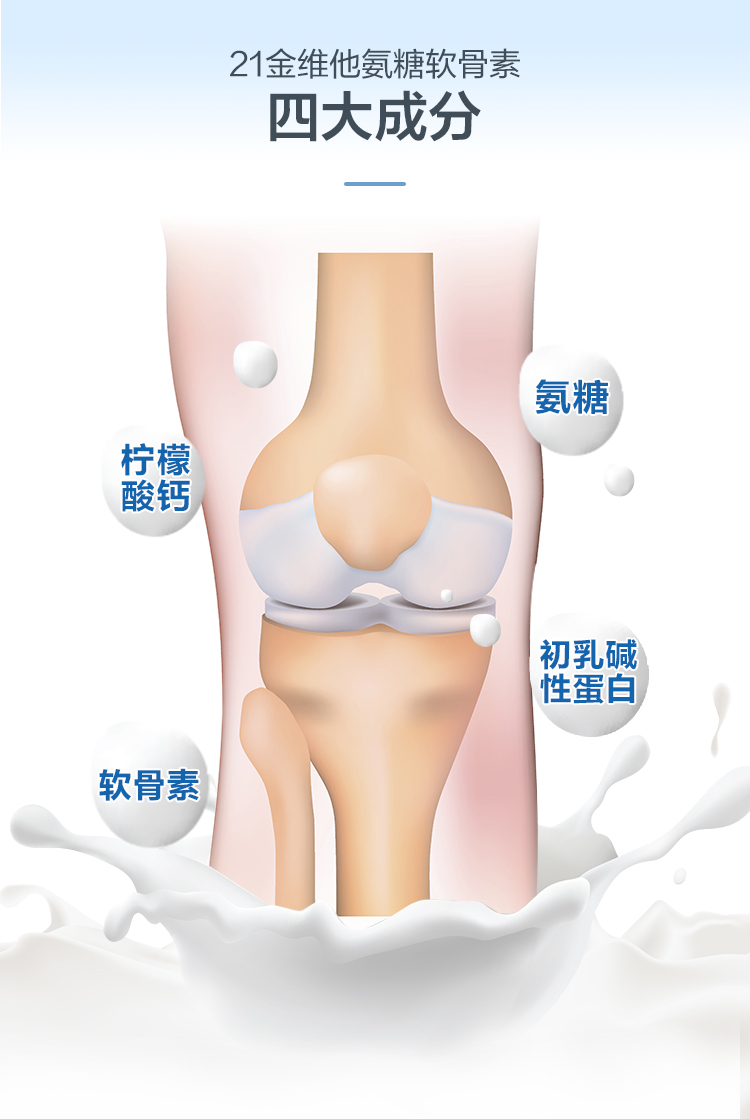 21金维他官方氨糖软骨素加钙咀嚼片100片