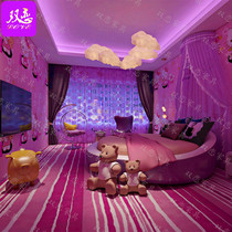 Themed Hotel Multifunction Round Bed Lovers hotel Spice Shake Bed Features Folk Juku Creative Double Electric Mattresses