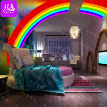 Themed Guesthouse Light And Luxurious Round Bed Lovers Bed Manufacturer Hotel Spice Bed Multifunction Jolt Bed Thermostatic Water Bed