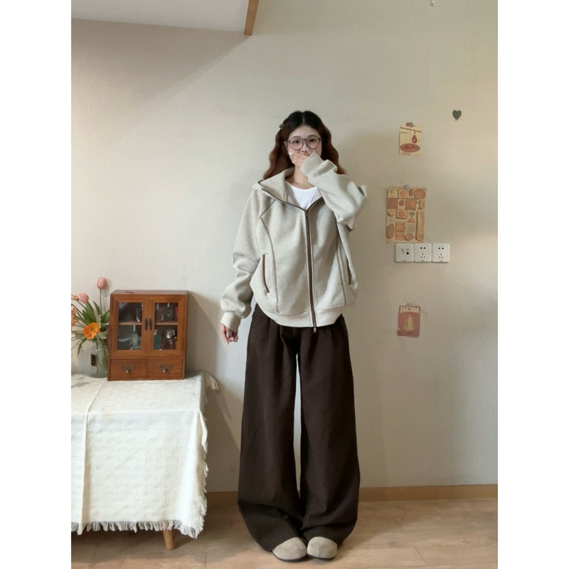 Classe Lan Sports Casual Short Jacket Autumn Korean Style Lazy Couple Hooded Sweatshirt Cardigan Loose Jacket Classe Lan Sports Casual Short Jacket Autumn Korean Style Lazy Couple Hooded Sweatshirt Cardigan Loose Jacket