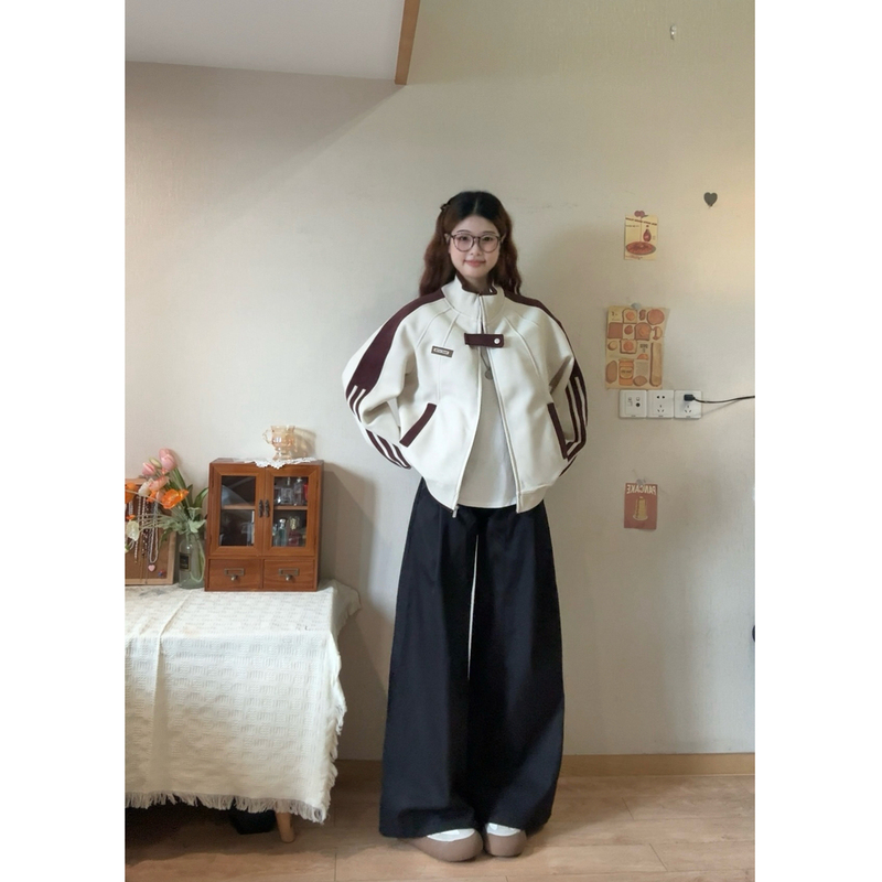 Classe Lan Outdoor Korean Style Sweatshirt Jacket 2026 Spring and Autumn Chic Loose Baseball Jacket Cardigan