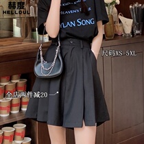 Black skirt women Summer thin model 2021 New Small size fat MM pleated a skirt women