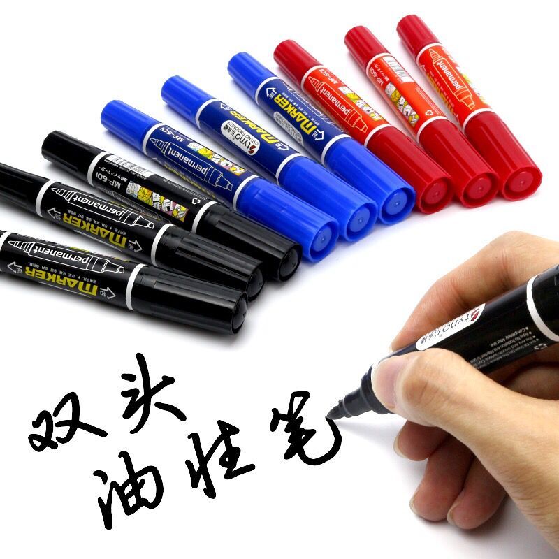 60 Xintai Building MP-601 permanent marker pen box head pen logistics pen large double-headed oily pen