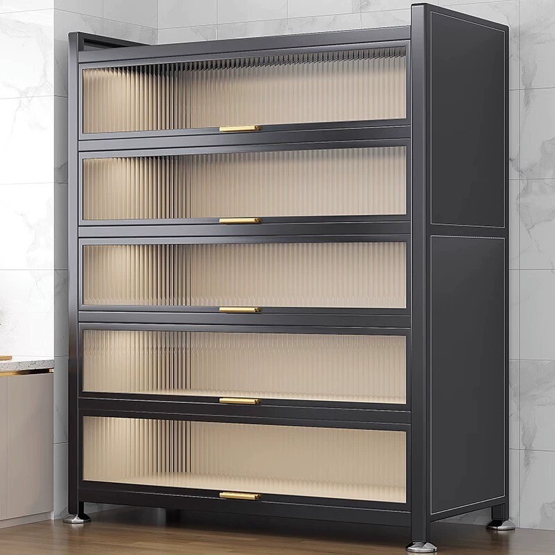 Six-Layer Kitchen Storage Rack, Floor-Standing Multi-Layer Storage Cabinet, Microwave Oven, Oven, Multi-Functional Storage Cabinet