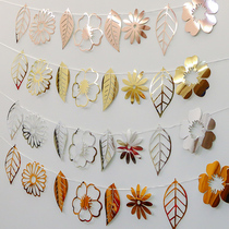 Wedding supplies New house metal salad flag hanging decoration Wedding room Bedroom living room Wedding background wall decoration Wedding decoration