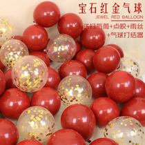 ins Creative ruby red balloon Wedding birthday party Wedding Romantic wedding room decoration macaron