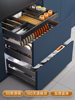 Aluminum Alloy Dish Basket Kitchen Cabinet Drawer-Type Double-Layer Three-Layer Dish Basket Dish Rack Kitchen Cabinet Plate and Bowl Storage
