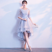 Серебряный разрез сзади и длинный спереди и сзади