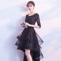 Черный, ассиметричный крой