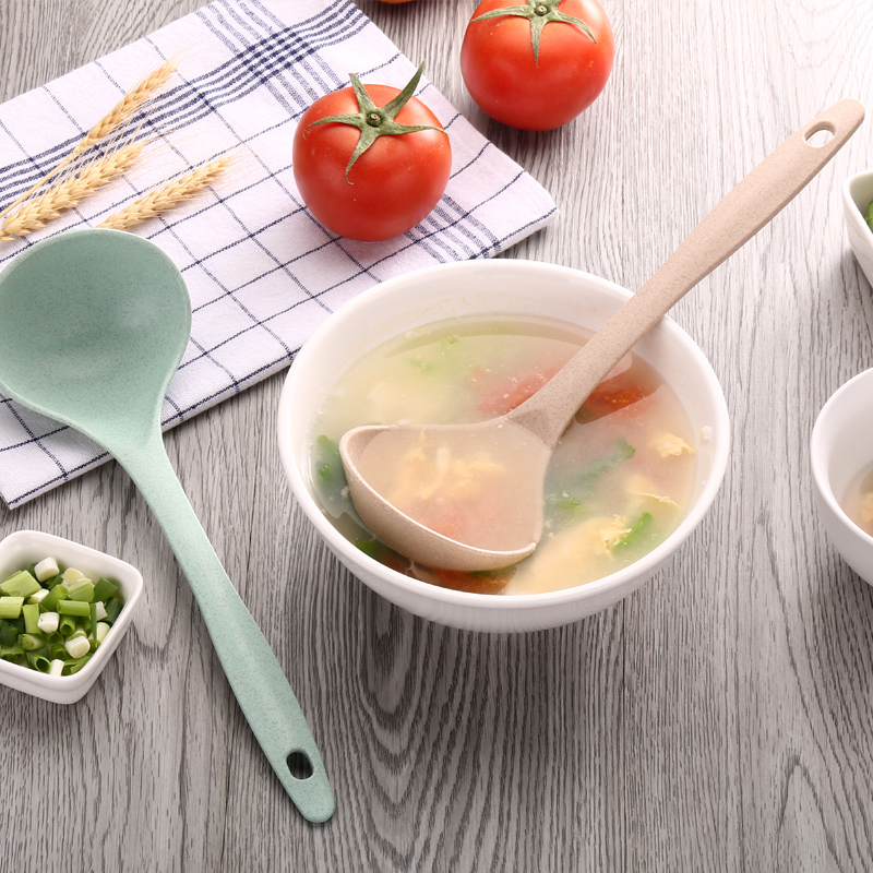 Wheat Straw Creative Soup Spoon Environmentally Friendly Home Long Handle Plastic Sheng Porridge Spoon Kitchen supplies Thickened Rice Spoon