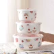 Hộp lưu trữ gốm Bắc Âu niêm phong bát mì ăn liền ba miếng đặt với lò vi sóng nhân viên văn phòng hộp cơm trưa - Hộp cơm điện sưởi ấm