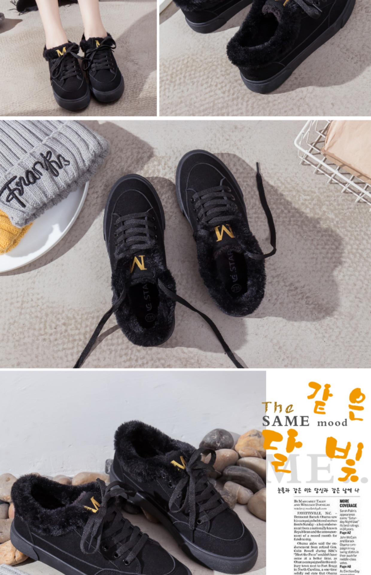 Giày cotton nữ mùa đông 2018 mới cộng với giày vải nhung nữ sinh viên dày ấm nhỏ Giày trắng nữ giày lông thú hoang dã giày thể thao đẹp