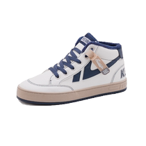 Warm leather high-top white shoes 2022 new autumn and winter plus velvet cotton shoes for women versatile student niche sneakers