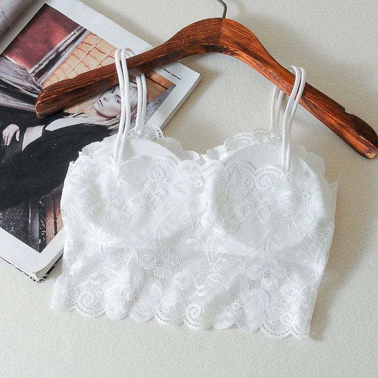 Cô gái ren đẹp dây đeo ngực Pad Đồ lót Sexy Chống ánh sáng dưới áo ngực ngắn yếm quấn ngực áo ngực cho mẹ bầu