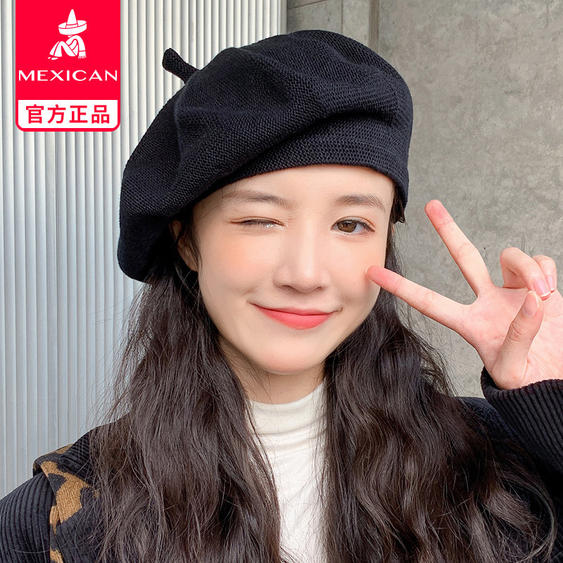 Rice Straw Man Autumn Winter New Berehat Women's Day Department 100 Hitch Knit Wool Thread Hat Inlen Retro Painter Anise Cap