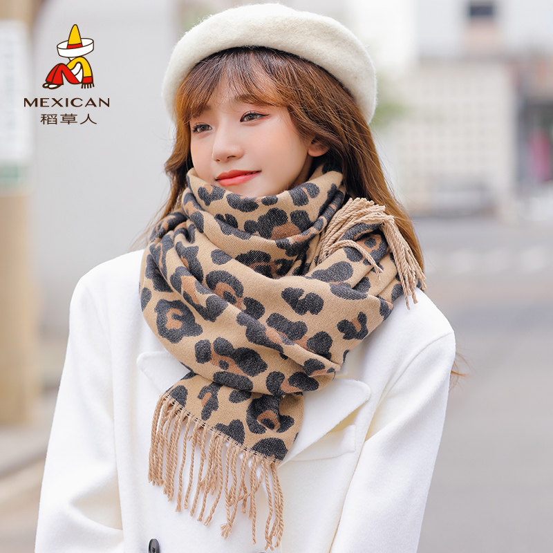 Scarecrow scarf female winter all-match student girl Korean version outside the fashion scarf thickened warm autumn and winter shawl