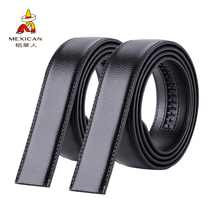 Scarecrow belt Mens two-layer leather without buckle head Tide mens youth automatic buckle headless belt Korean version with body