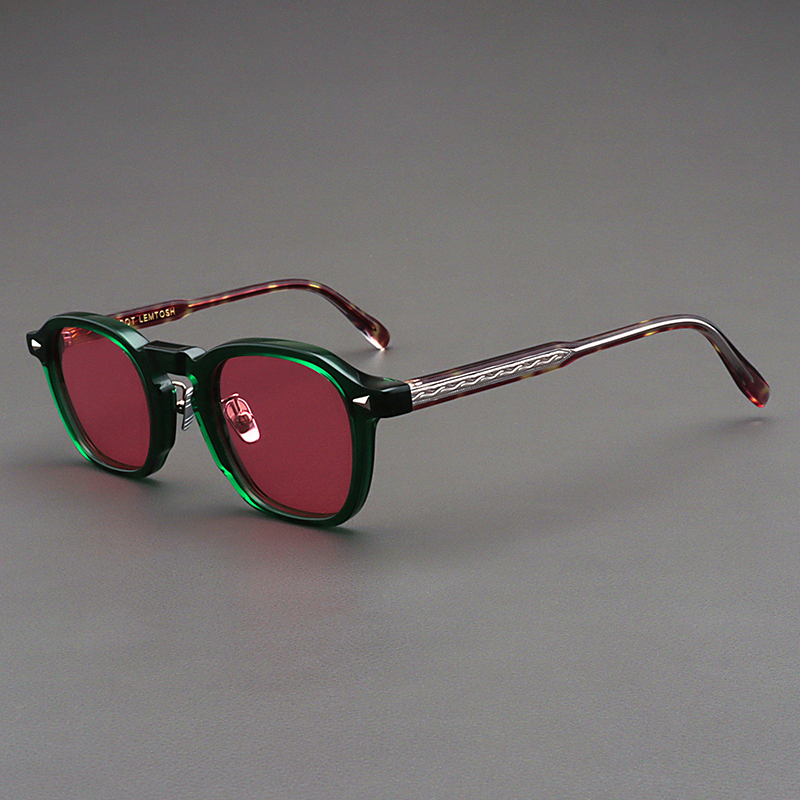 Moscot Lemtosh Sunglasses for Women, Pink Polarized Oval Sunglasses, Green Frame, Tortoiseshell with Nose Pads, Glasses for Men