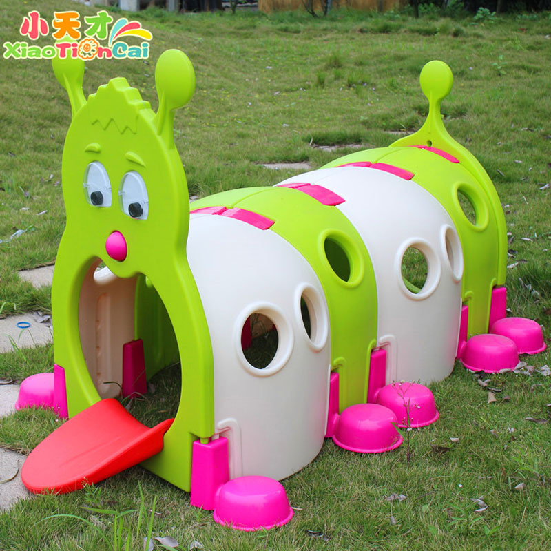 Naughty castle toys indoor and outdoor plastic drilling cartoon cartoon small elf tunnel early teaching kindergarten caterpillar drilling hole