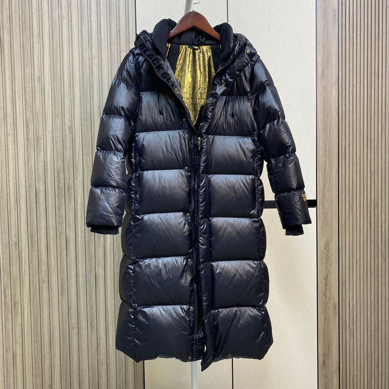 Off-Season Hot-Selling Mid-Length down Jacket for Women, Couple's Black Gold Goose down Jacket, 2025 New Thickened Over-The-Knee Coat Clearance Sale