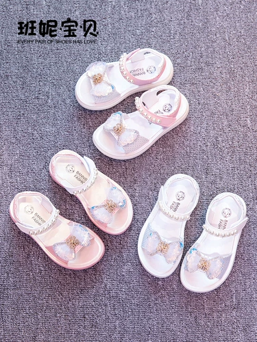 Летние детские сандалии для принцессы, туфли, 2022 года, мягкая подошва, подходит для подростков, популярно в интернете