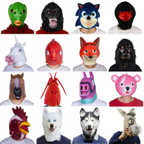 Green head fish horse head mask animal head cover Fox monkey orangutan donkey funny unicorn green fish monster