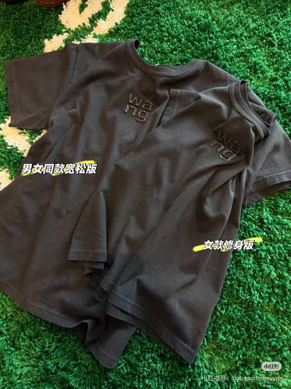 4/20 1Pm Three-Dimensional Rhinestone Embellished Washed Gray T-Shirt, Women'S/Unisex Style