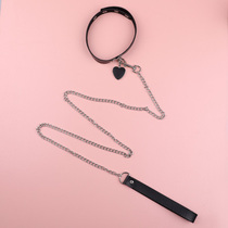 Human collar neck strap COS people wear collar m maid chain sexy traction chain bell rope mens necklace jk jewelry