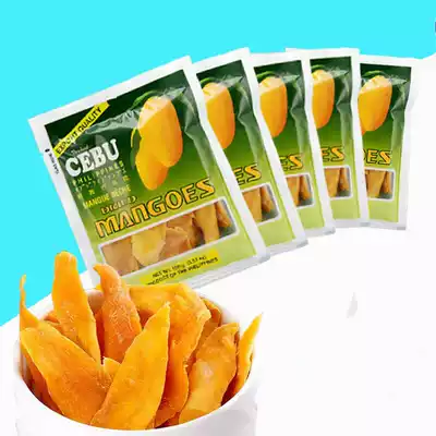 Philippines imported Cebu Dried mango 500g100gX5 packs of fruit candied preserved fruit snacks Cebu
