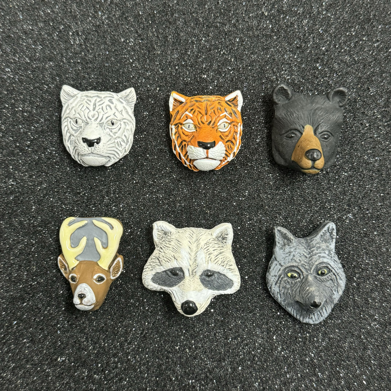 Peruvian Ceramic Bead Factory Store Large Animal Head Series Tiger Elk Black Bear Raccoon Wolf Beads Loose Beads