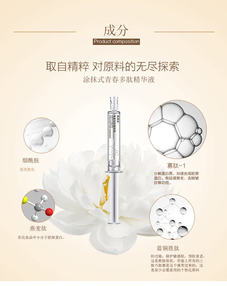 葆 Peptide sứ Doll Peptide Water Light Kim Smudge Brightening Facial Serum Thu nhỏ lỗ chân lông Phụ nữ mang thai có sẵn serum ordinary trắng da