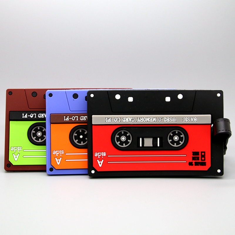 Creative Retro Music Cassette Luggage Tag, Name Tag for Backpack, Audio Tape Luggage Tag
