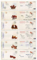 1996 China Post New Year (with award)6 real postcards