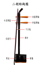 Erhu musical instrument beginner imitation mahogany beginner hexagonal erhu horsetail bow national instrument erhu tutorial