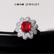 Fruit Lush Jewelery Design Classic 2 02ct Oval No Burning Dove Blood Ruby GRS Pear-shaped Drill 18k Gold Ring