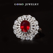 gu pin spot collection of Top-level grs18K Gold 3 Karat no burnt pigeon blood diamond ring pendant necklace gems