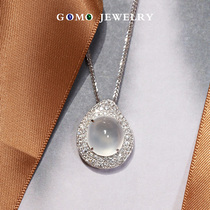 Fruit Lush Jewelery Natural Glass Seed Light White Emerald Pendant Female A Cargo 18k Gold Diamond Necklace Inlay Custom