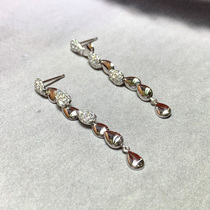 Guomao jewelry color gold diamond stud earrings 18K gold swallow earrings ear line design long ear jewelry womens belt certificate