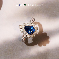 Guomao jewelry 18k white gold natural carat water drop sapphire diamond ring pendant dual-purpose design