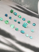 Guomao jewelry Natural Afghanistan lagoon mint green blue Tourmaline bare stone Pincushion pure vitreous boutique
