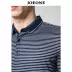 Jiu Mu Wang nam ngắn tay T-Shirt thời trang giản dị mercerized cotton kinh doanh ve áo Slim xu hướng sọc polo áo sơ mi nam