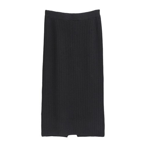 Демисезонная черная цветная шерстяная длинная трикотажная юбка, длина миди, с акцентом на бедрах, высокая талия