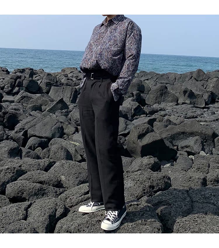 Homemade tinh tế phong cách Hàn Quốc áo sơ mi nam xu hướng áo sơ mi nam phong cách retro áo sơ mi nam - Áo áo sơ mi sọc nam