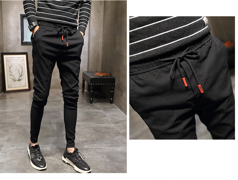 Quần tây nam phiên bản Hàn Quốc của xu hướng quần skinny nam mùa đông cộng với quần nhung dày hậu cung hoang dã quần ống suông nam