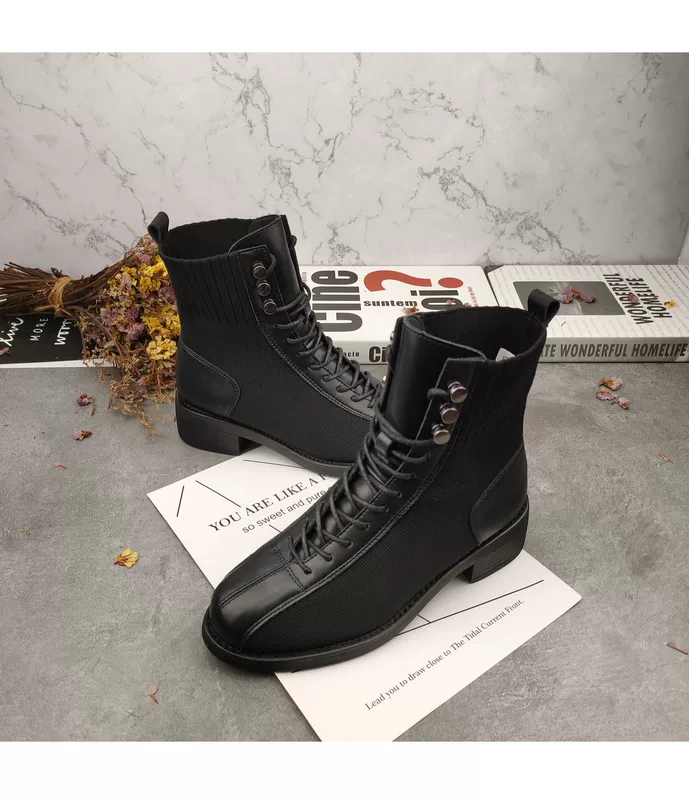 Martin boots nữ phong cách Anh 2019 mới thu đông da học sinh phiên bản hàn quốc của giày cổ ngắn hoang dã giày xe máy ủng trẻ em - Giày ống