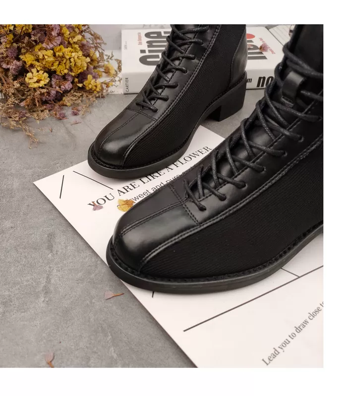 Martin boots nữ phong cách Anh 2019 mới thu đông da học sinh phiên bản hàn quốc của giày cổ ngắn hoang dã giày xe máy ủng trẻ em - Giày ống