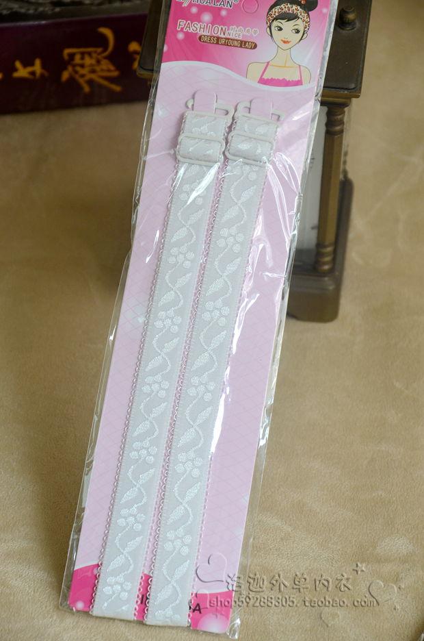 Bra đồ lót dây đeo da đen trắng 15MM / 18MM jacquard căng kim loại khóa rộng bên bắn đơn 3 đôi trước khi giao hàng dây áo lót sợi bún
