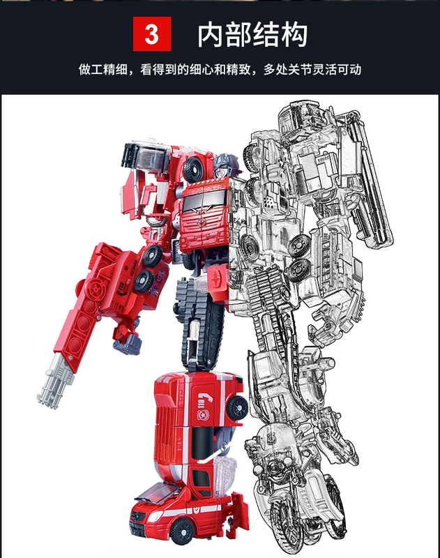 Lu Bawei sẽ khai hỏa chiến tranh sẽ biến đổi đồ chơi mô hình xe cứu hỏa robot hợp kim năm chiếc King Kong - Gundam / Mech Model / Robot / Transformers mô hình gundam chính hãng